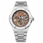 Premium Skeleton Dial Automatic Men's Watch – Silver & Copper Accents